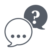 question and speech bubble icon